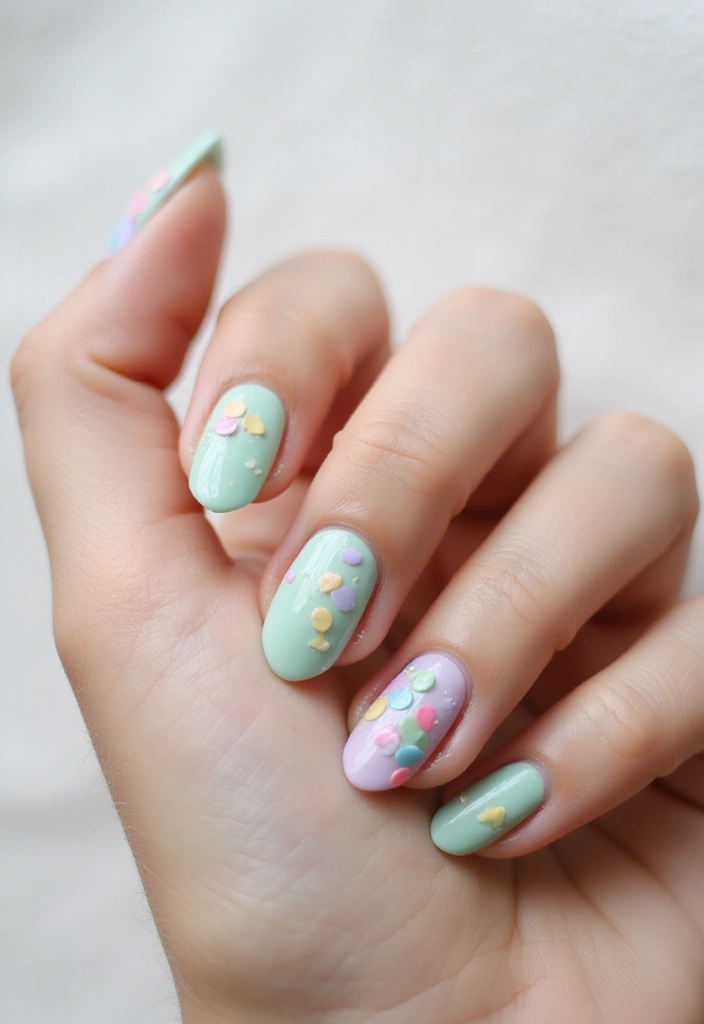 34 Easter Nail Art 2025 – Cute, Pastel & Playful - 20. Pastel Confetti Nails
