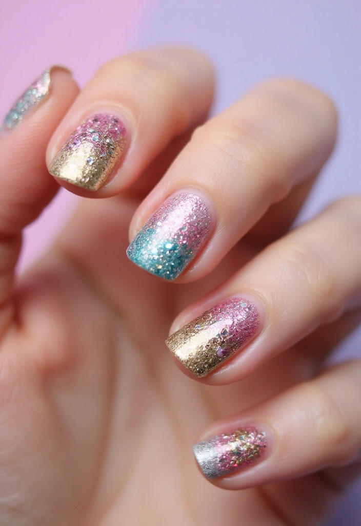 34 Short Nails Cute Designs That Prove Size Doesn’t Matter - 17. Fun Glitter Accents