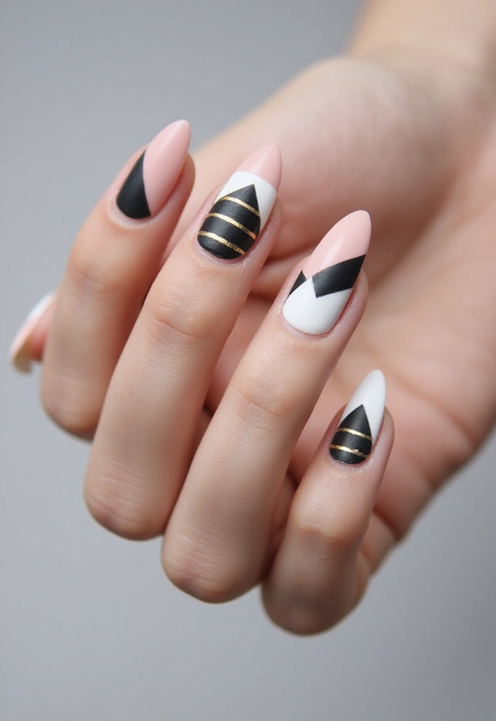 34 Short Nails Cute Designs That Prove Size Doesn’t Matter - 2. Minimalist Geometric Shapes