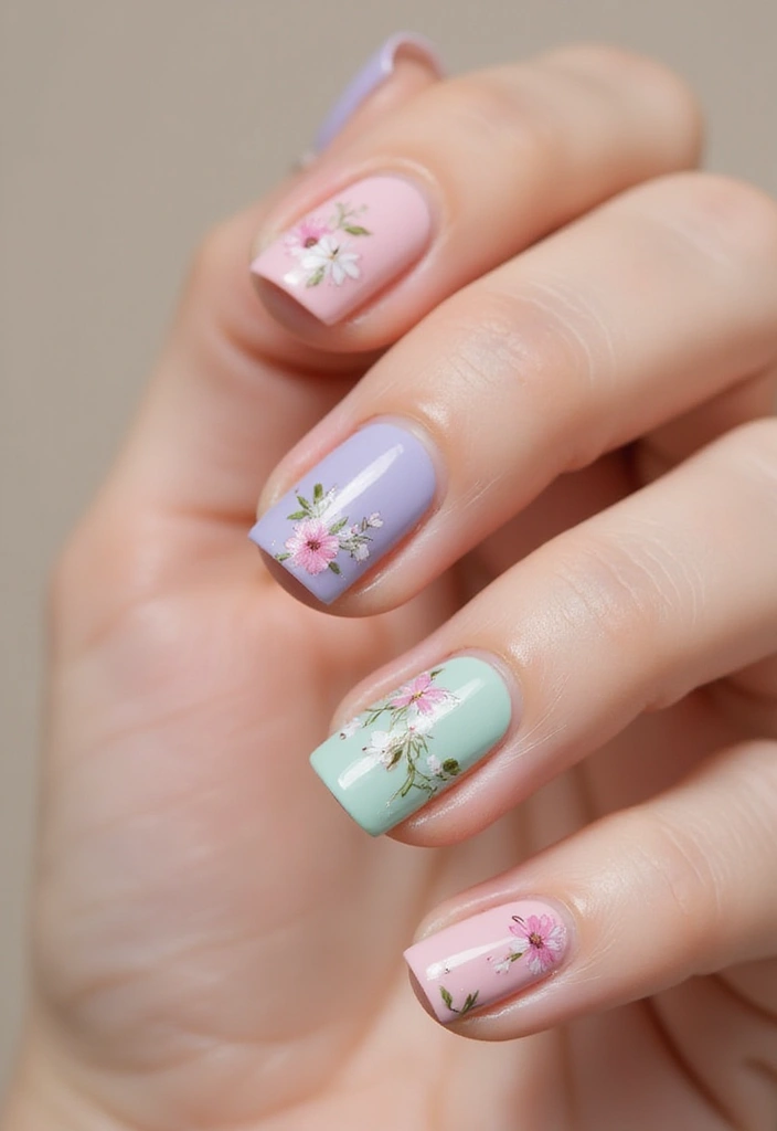 34 Short Nails Cute Designs That Prove Size Doesn’t Matter - 3. Dainty Floral Accents