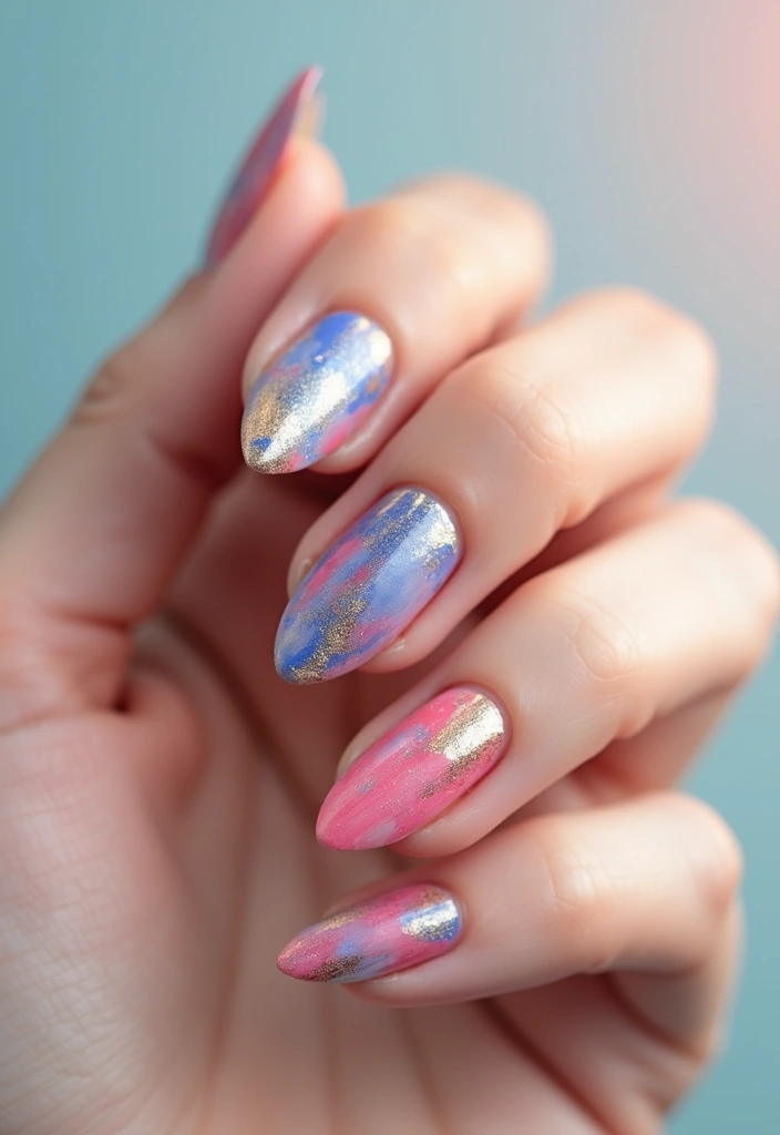 34 Short Nails Cute Designs That Prove Size Doesn’t Matter - 31. Artistic Brush Strokes