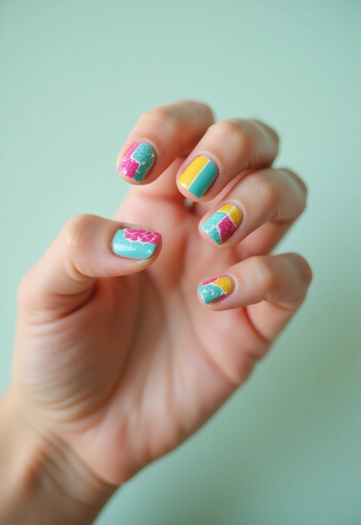 34 Short Nails Cute Designs That Prove Size Doesn’t Matter - 33. Modern Mosaic Designs