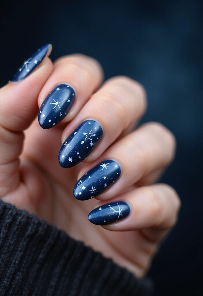 34 Short Nails Cute Designs That Prove Size Doesn’t Matter - 34. Sweet Starry Night