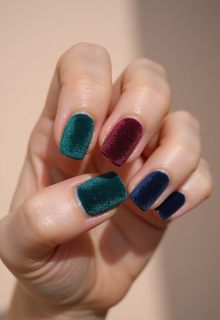34 Short Nails Cute Designs That Prove Size Doesn’t Matter - 7. Textured Nails with Velvet or Fuzzy Finish