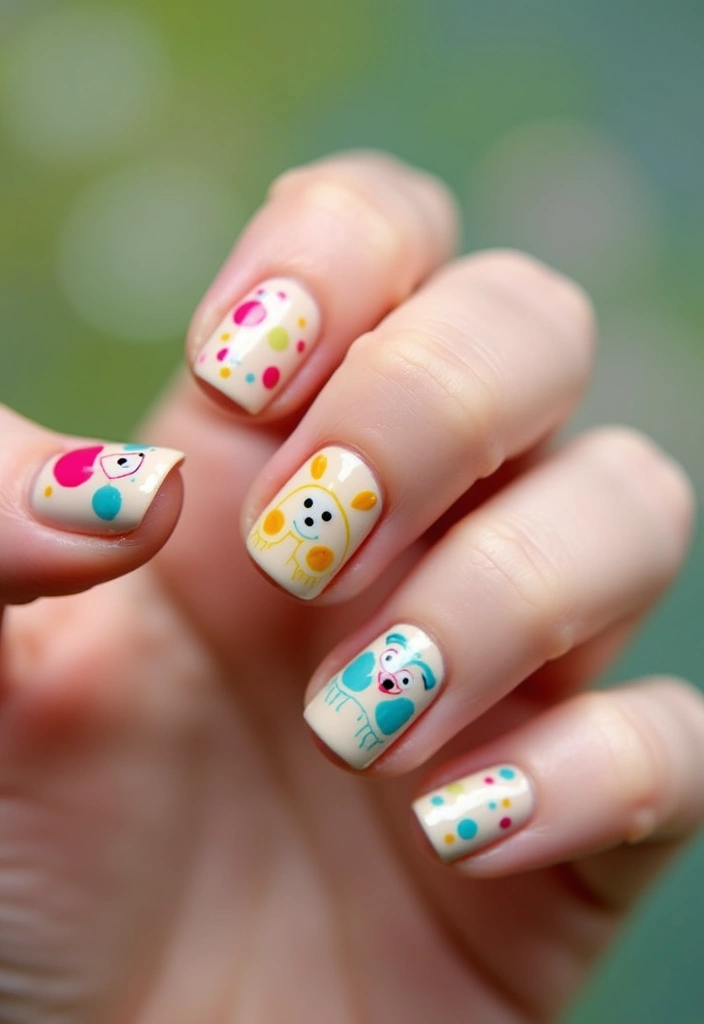 34 Short Nails Cute Designs That Prove Size Doesn’t Matter - 9. Whimsical Animal Prints