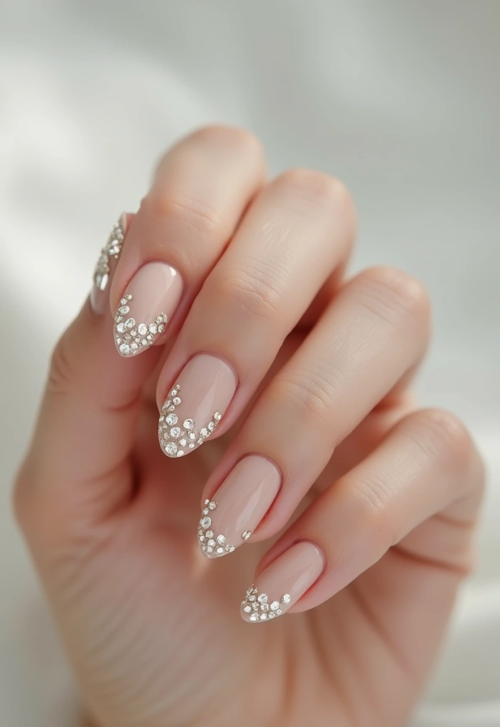 35 French Tip Nails 2024 – The Modern Twist Everyone’s Obsessed With - 15. Crystal Tips