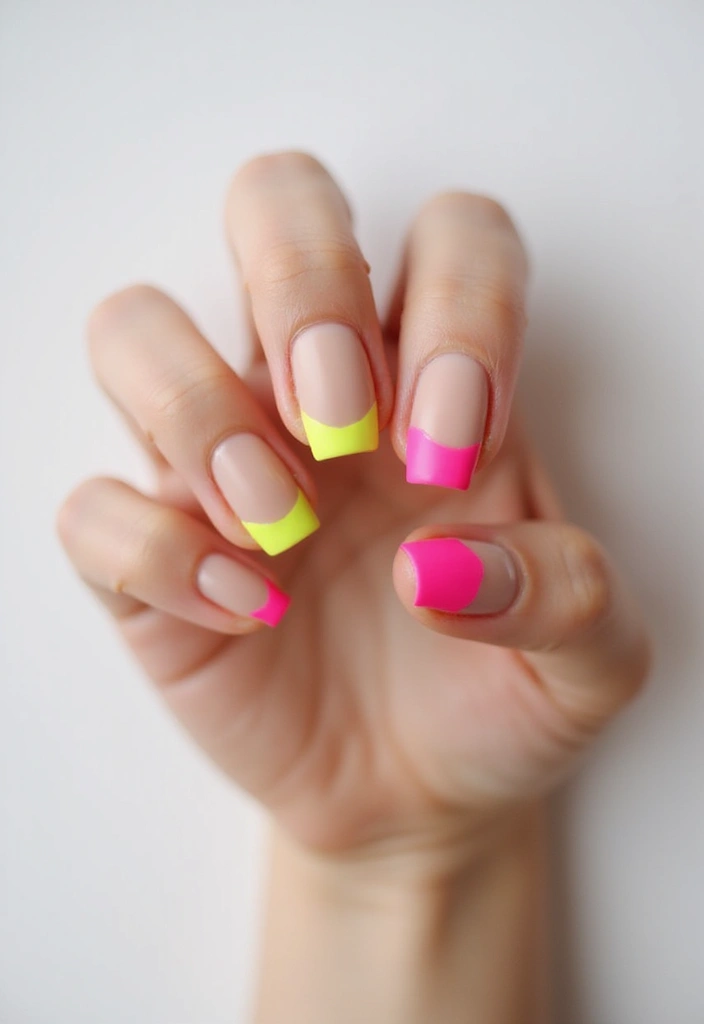35 French Tip Nails 2024 – The Modern Twist Everyone’s Obsessed With - 2. Bold Neon Tips