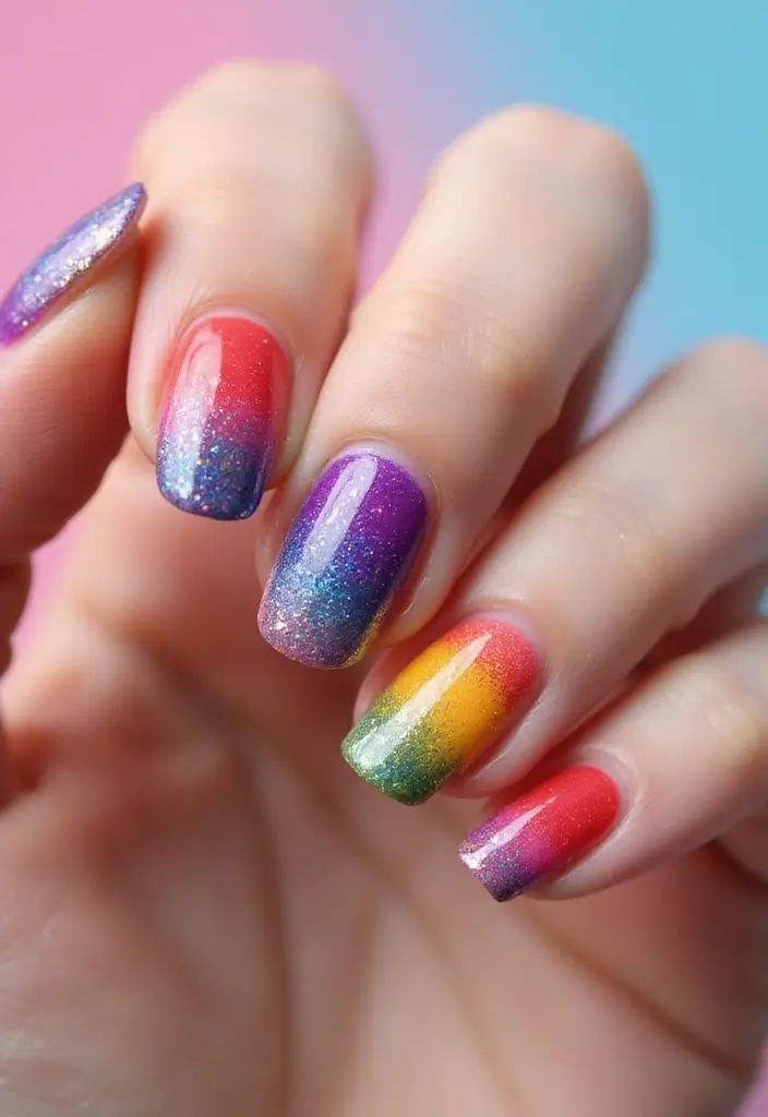 35 French Tip Nails 2024 – The Modern Twist Everyone’s Obsessed With - 27. Vibrant Rainbow Tips