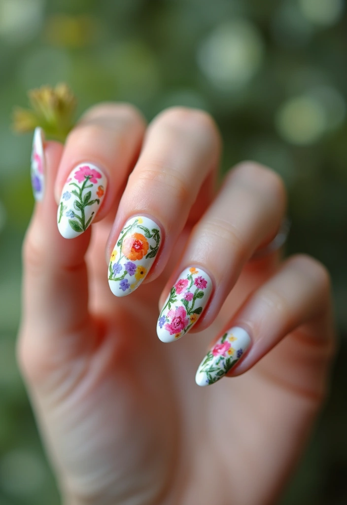 35 French Tip Nails 2024 – The Modern Twist Everyone’s Obsessed With - 33. Lush Garden Tips