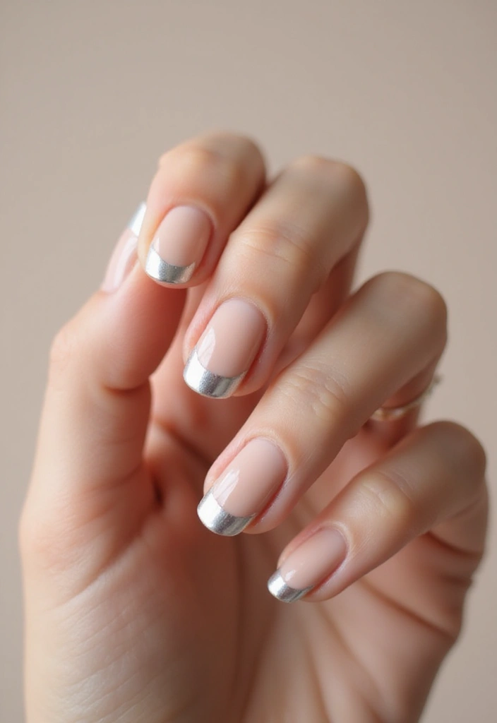 35 French Tip Nails 2024 – The Modern Twist Everyone’s Obsessed With - 7. Metallic French Tips