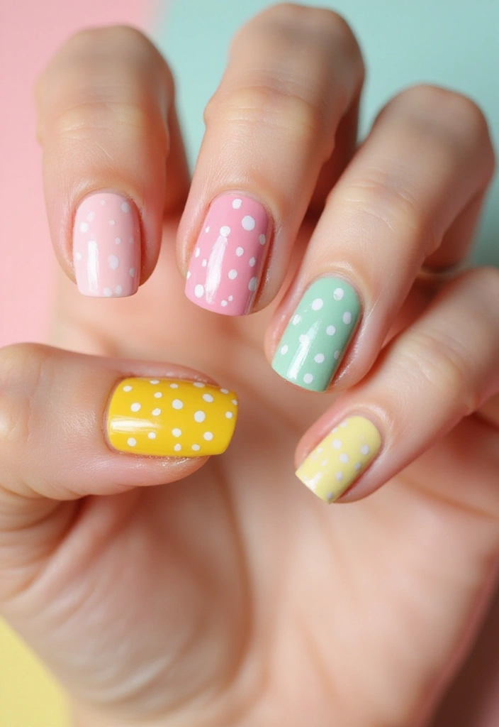 35 Nail Art That Pairs Perfectly with Watches & Jewelry - 16. Retro Dots