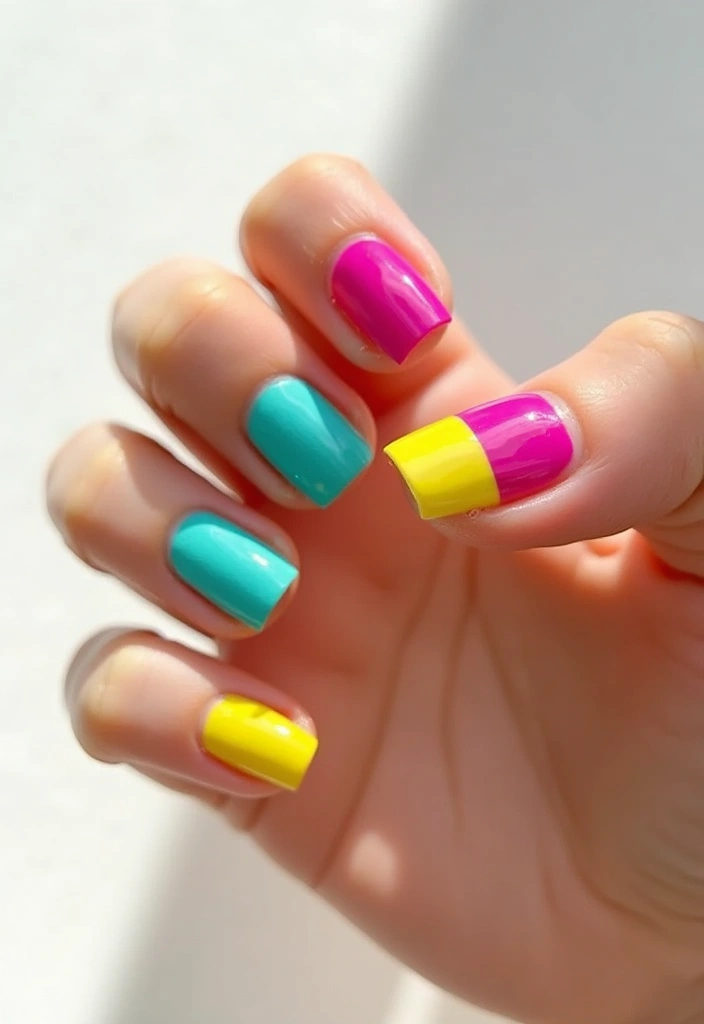 35 Nail Art That Pairs Perfectly with Watches & Jewelry - 19. Color Block Nails