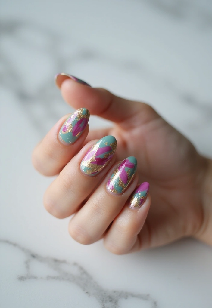 35 Nail Art That Pairs Perfectly with Watches & Jewelry - 20. Artistic Brush Strokes