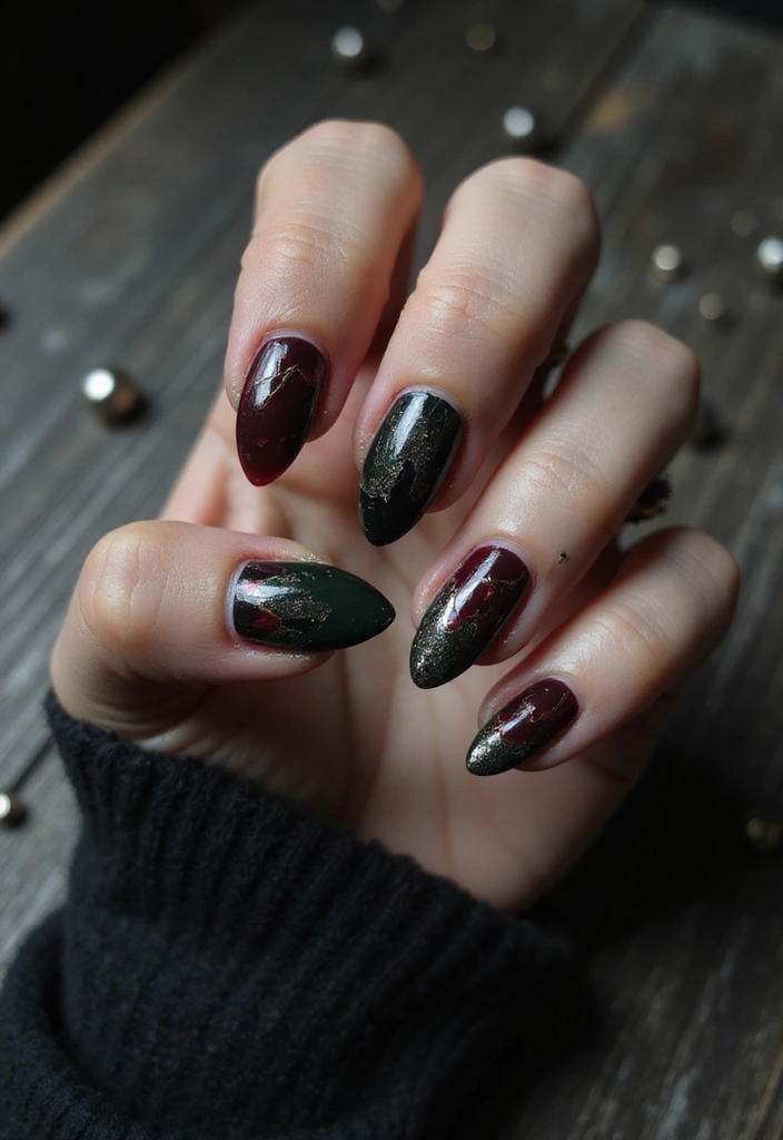 35 Nail Art That Pairs Perfectly with Watches & Jewelry - 22. Grunge Nails