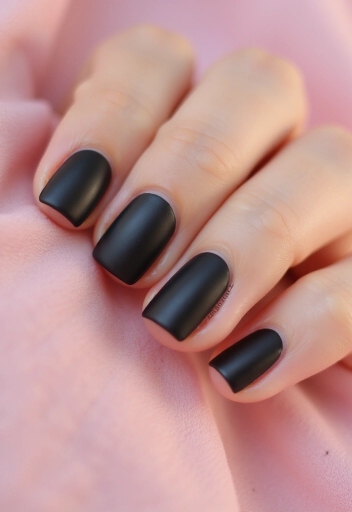 35 Square Nail Designs That Are Edgy Yet Elegant - 1. Classic Matte Black