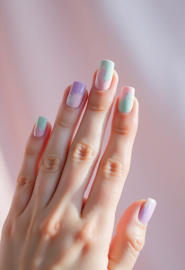 35 Square Nail Designs That Are Edgy Yet Elegant - 19. Watercolor Effect