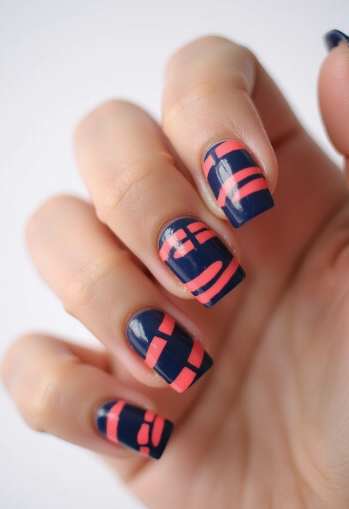 35 Square Nail Designs That Are Edgy Yet Elegant - 21. Simple Stripes