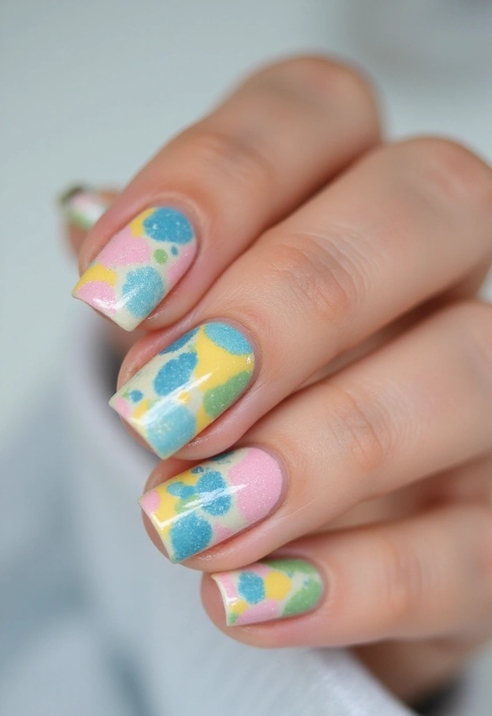 35 Square Nail Designs That Are Edgy Yet Elegant - 22. Colorful Pebbles