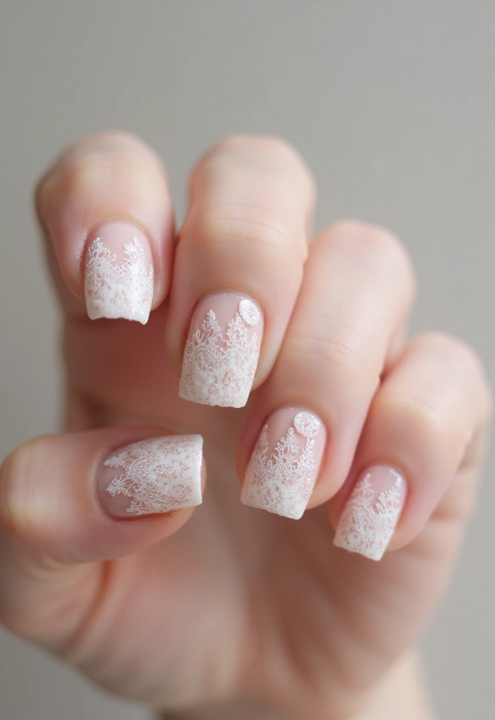 35 Square Nail Designs That Are Edgy Yet Elegant - 25. Elegant Lace