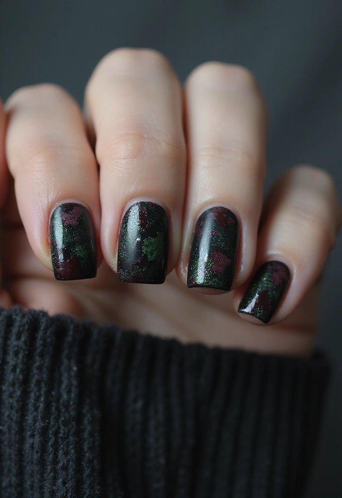 35 Square Nail Designs That Are Edgy Yet Elegant - 26. Grunge Style