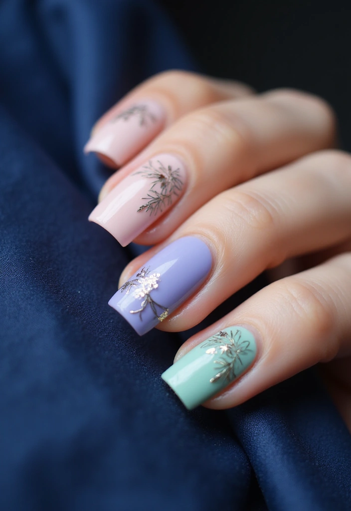 35 Square Nail Designs That Are Edgy Yet Elegant - 5. Delicate Floral Designs