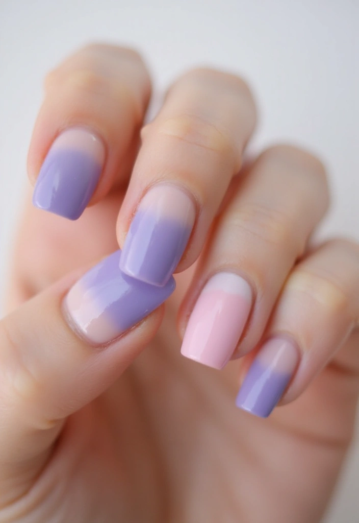 35 Square Nail Designs That Are Edgy Yet Elegant - 7. Ombre Blend