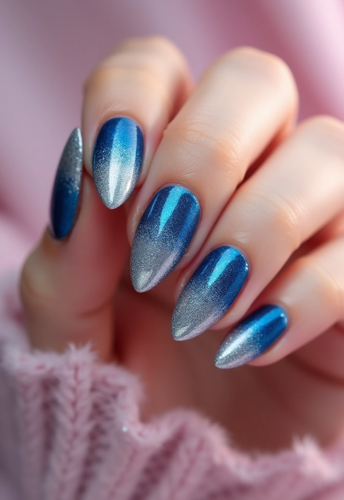 36 Almond Nails 2025: The Most Flattering Shape Right Now - 12. Glitter Gradient