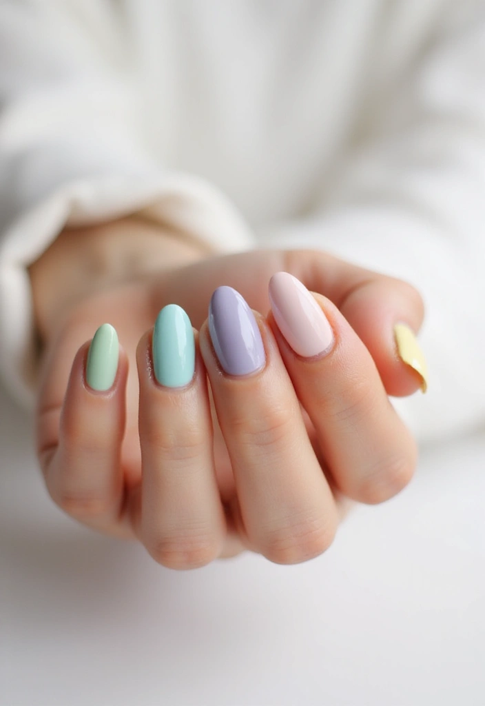36 Almond Nails 2025: The Most Flattering Shape Right Now - 2. Glossy Pastels