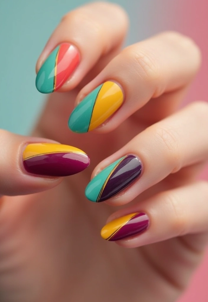 36 Almond Nails 2025: The Most Flattering Shape Right Now - 21. Color Blocking