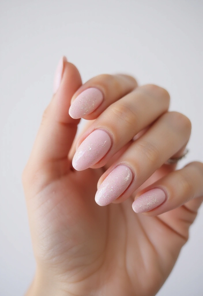 36 Almond Nails 2025: The Most Flattering Shape Right Now - 22. Subtle Glitter Topping