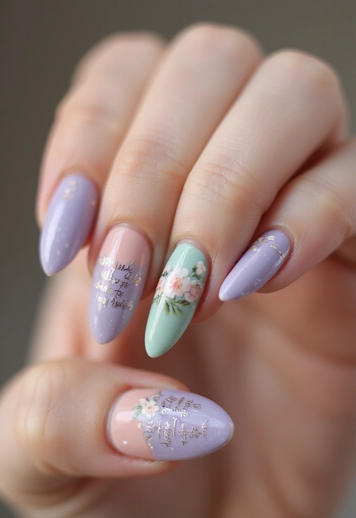 36 Almond Nails 2025: The Most Flattering Shape Right Now - 25. Inspirational Quotes in Nail Art