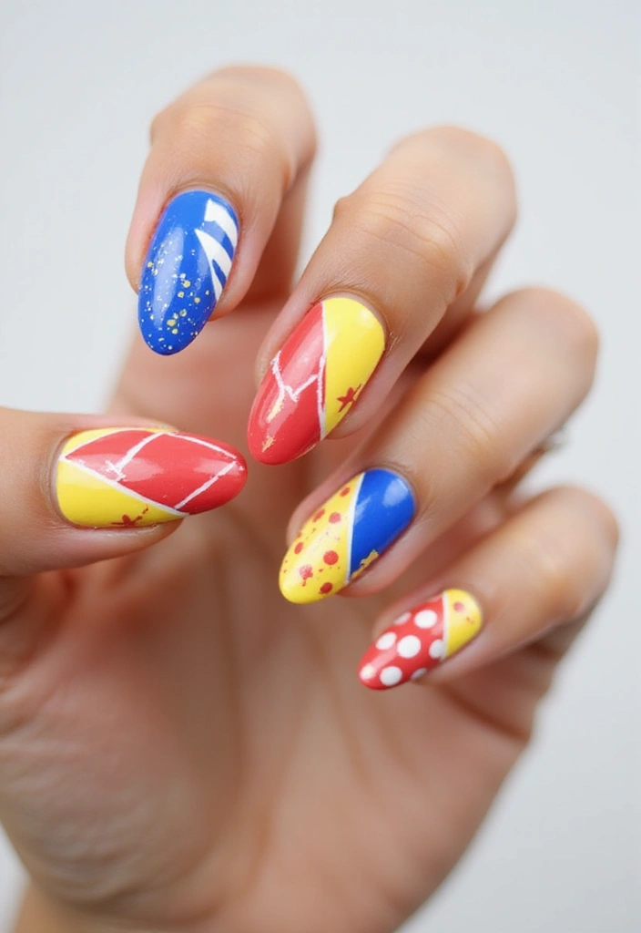 36 Almond Nails 2025: The Most Flattering Shape Right Now - 3. Bold Geometric Designs