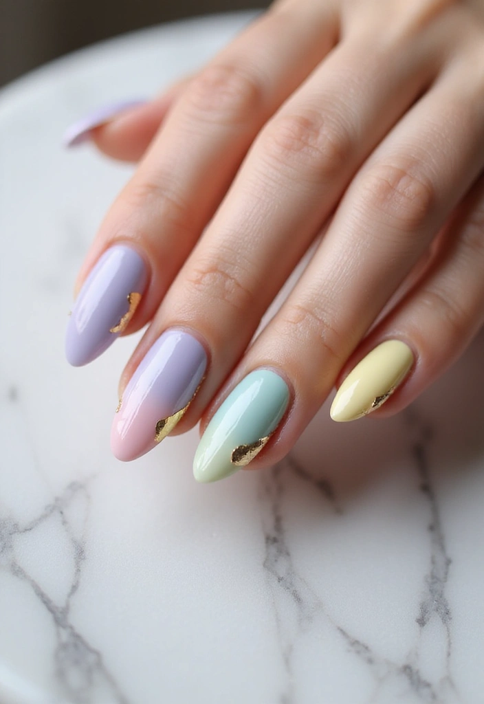 36 Almond Nails 2025: The Most Flattering Shape Right Now - 31. Layered Colors