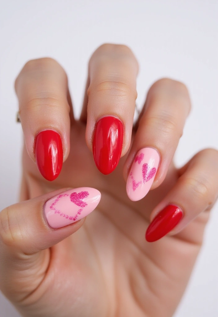 36 Coquette Nail Art Ideas with Hearts, Bows, and Feminine Flair - 13. Heartbeat Nail Art