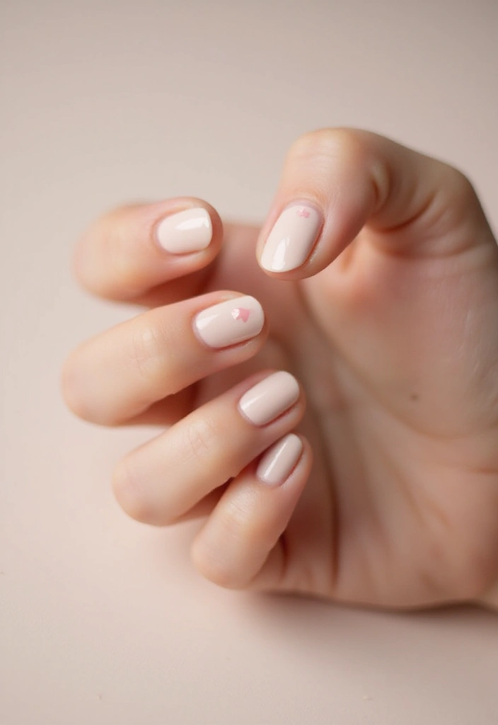 36 Coquette Nail Art Ideas with Hearts, Bows, and Feminine Flair - 16. Minimalist Heart Nails