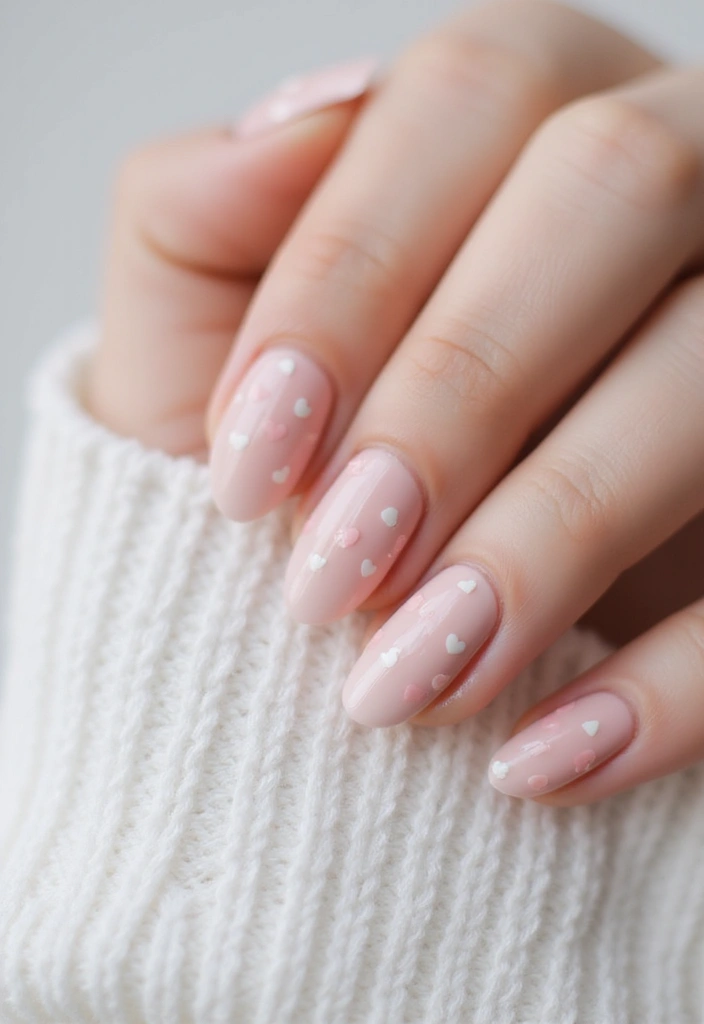 36 Coquette Nail Art Ideas with Hearts, Bows, and Feminine Flair - 24. Simple Heart Dots