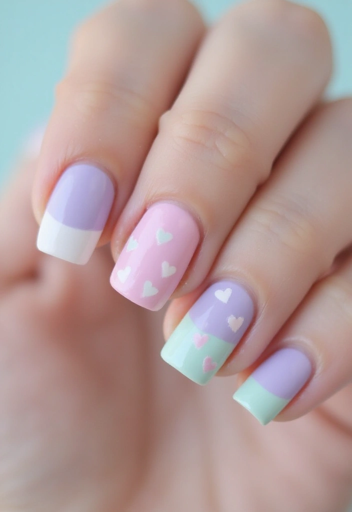 36 Coquette Nail Art Ideas with Hearts, Bows, and Feminine Flair - 26. Peeking Hearts