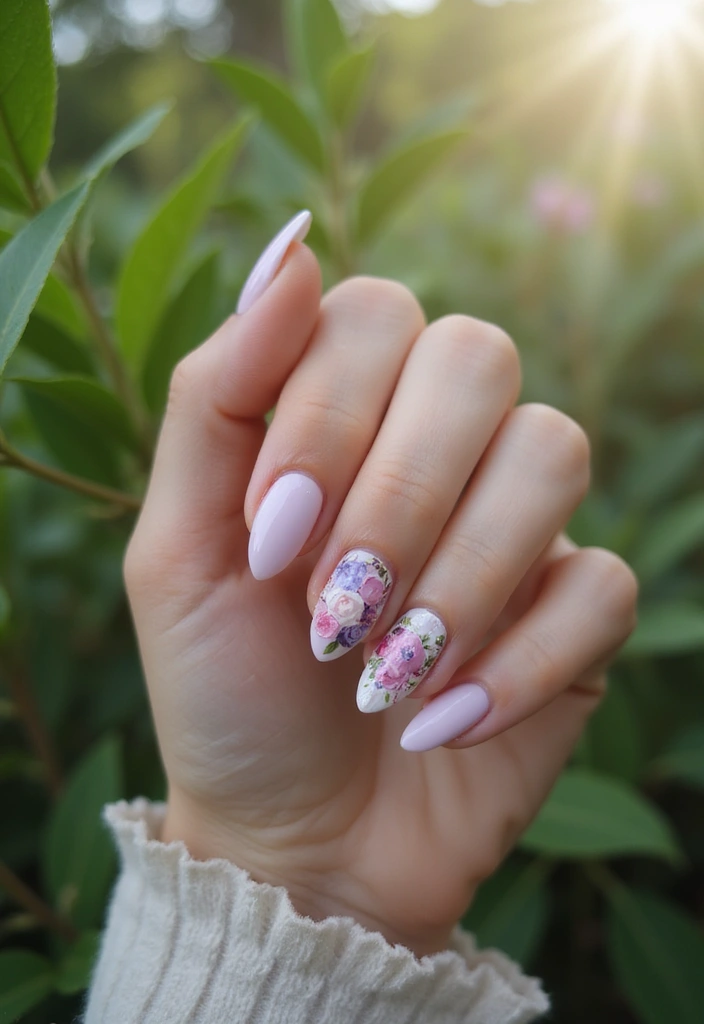 36 Coquette Nail Art Ideas with Hearts, Bows, and Feminine Flair - 28. Floral Heart Wreaths