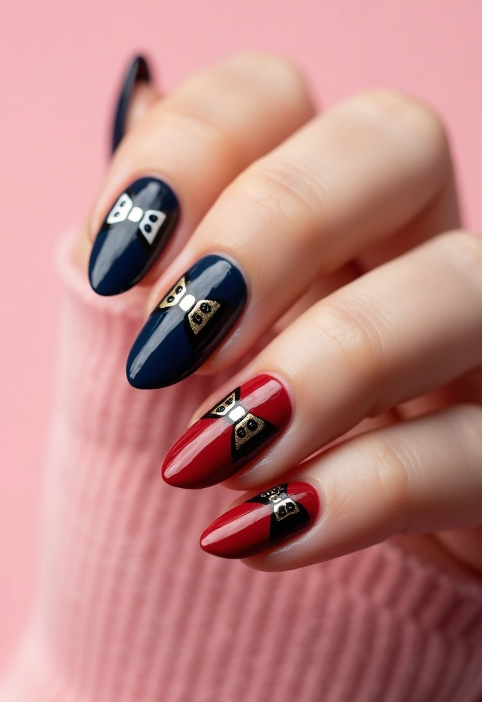 36 Coquette Nail Art Ideas with Hearts, Bows, and Feminine Flair - 7. Bow Tie Nail Art