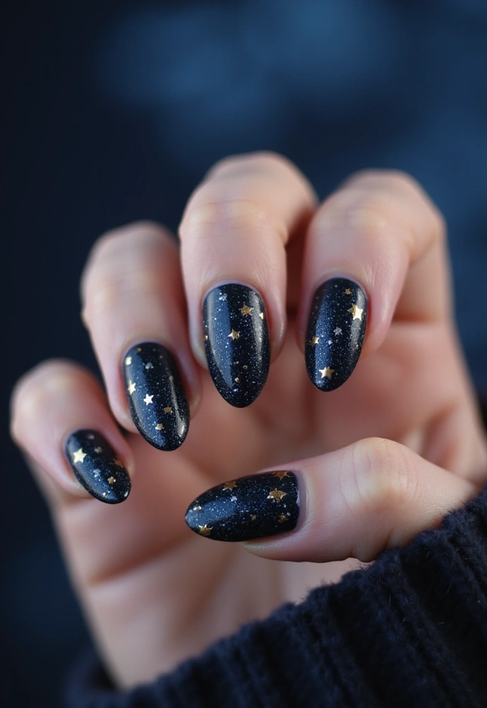 36 Sparkling Nail Accents Perfect for Evening Events - 1. Starry Night Glam
