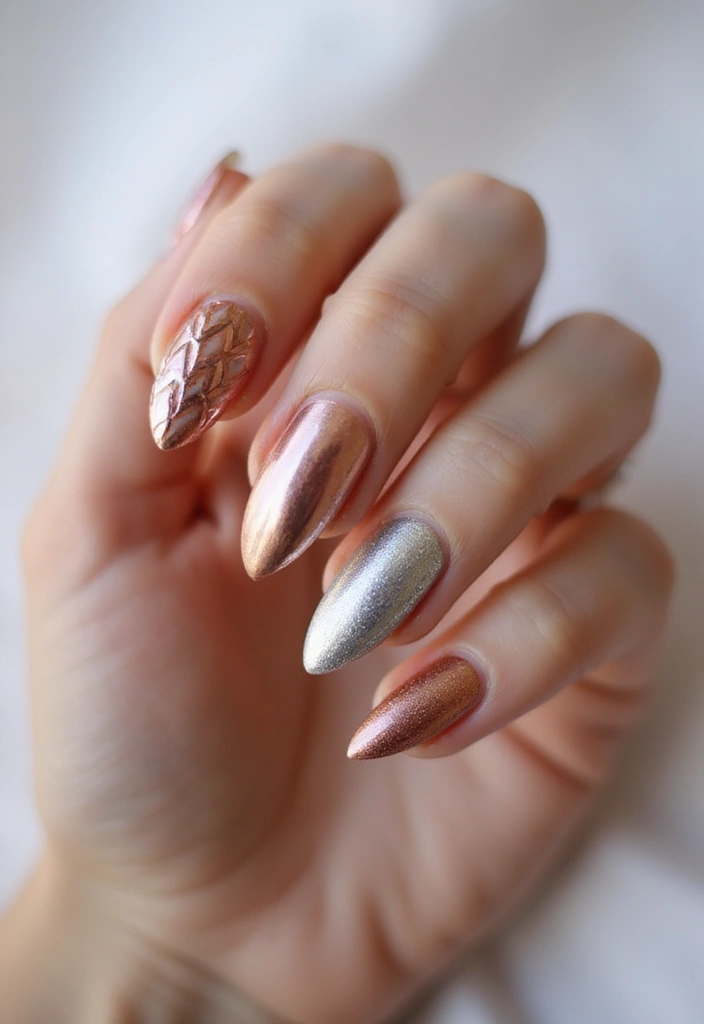 36 Sparkling Nail Accents Perfect for Evening Events - 10. Metallic Marvels