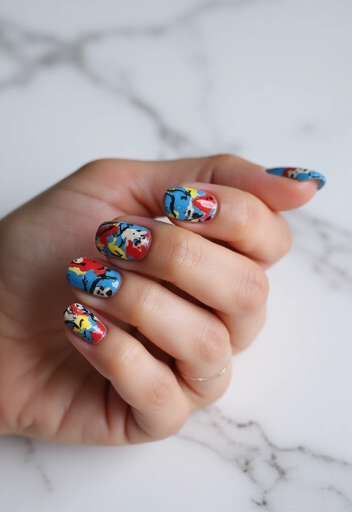 36 Sparkling Nail Accents Perfect for Evening Events - 12. Abstract Art