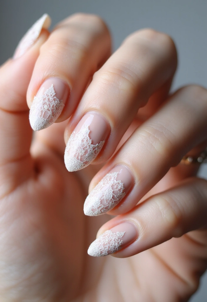 36 Sparkling Nail Accents Perfect for Evening Events - 14. Vintage Lace