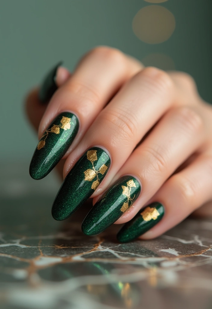36 Sparkling Nail Accents Perfect for Evening Events - 24. Elegant Gold Foil Accents