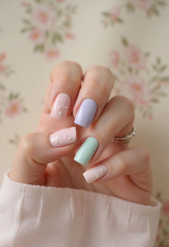 36 Sparkling Nail Accents Perfect for Evening Events - 25. Vintage Charm with Pearls