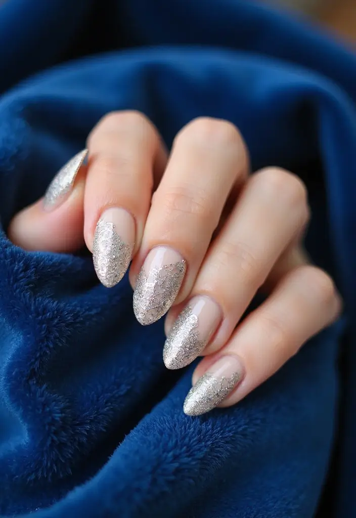36 Sparkling Nail Accents Perfect for Evening Events - 32. Glittery Lace Patterns