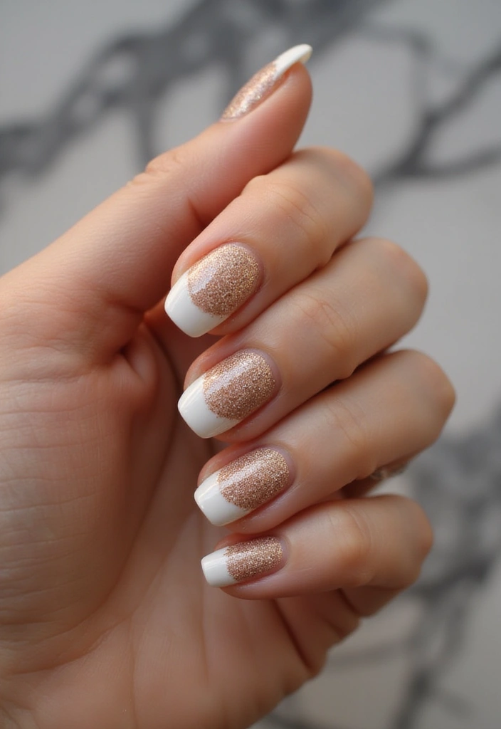 36 Sparkling Nail Accents Perfect for Evening Events - 4. Glittering French Tips