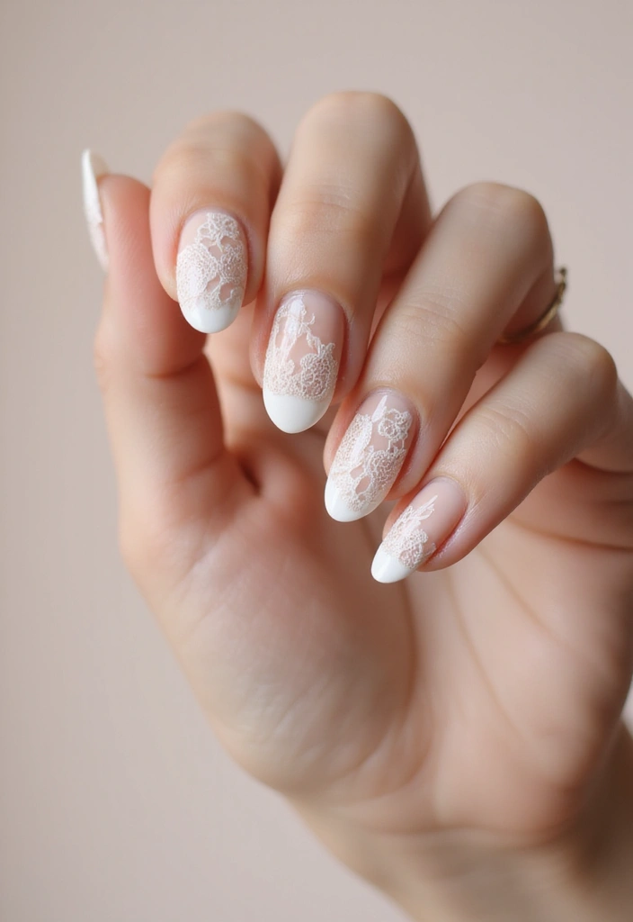 37 Bridal Shower Nail Ideas That Are Festive & Fun - 1. Elegant Lace