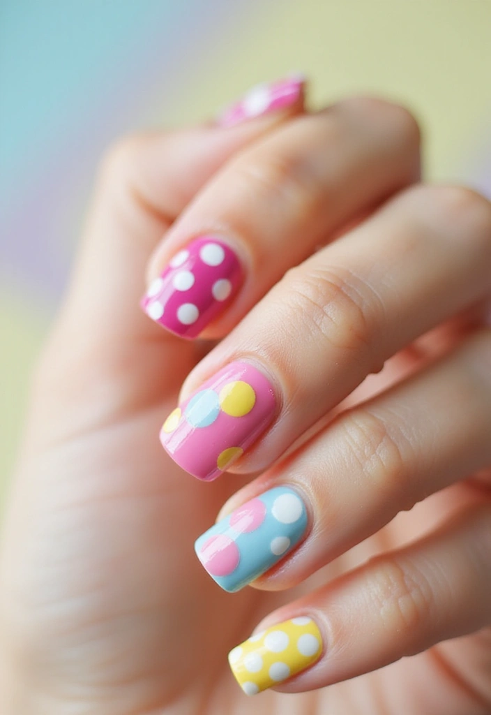 37 Bridal Shower Nail Ideas That Are Festive & Fun - 14. Playful Polka Dots