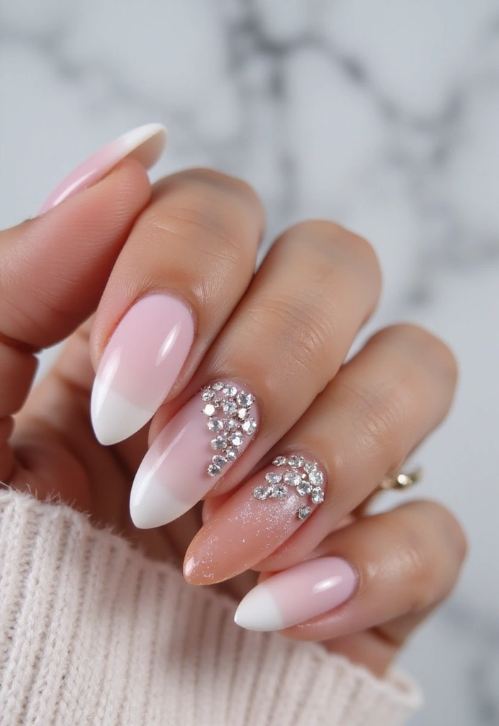 37 Bridal Shower Nail Ideas That Are Festive & Fun - 20. Crystal Accents